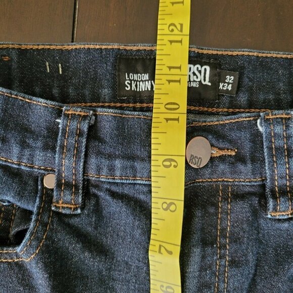 RSQ Men's Sz 32x34 London Skinny Jeans Dark Wash EUC Skinny Straight Leg Tilly's - Picture 3 of 6